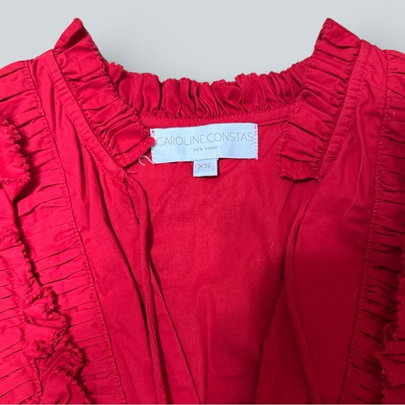 Caroline Constas Red Short Sleeve Mini Dress - Picture 2 of 6